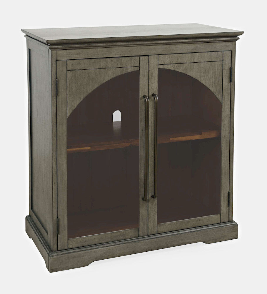 Jofran - Archdale 33in Gothic Arch Transitional Accent Storage Cabinet with Glass Doors in Grey - 2294-33 view 3