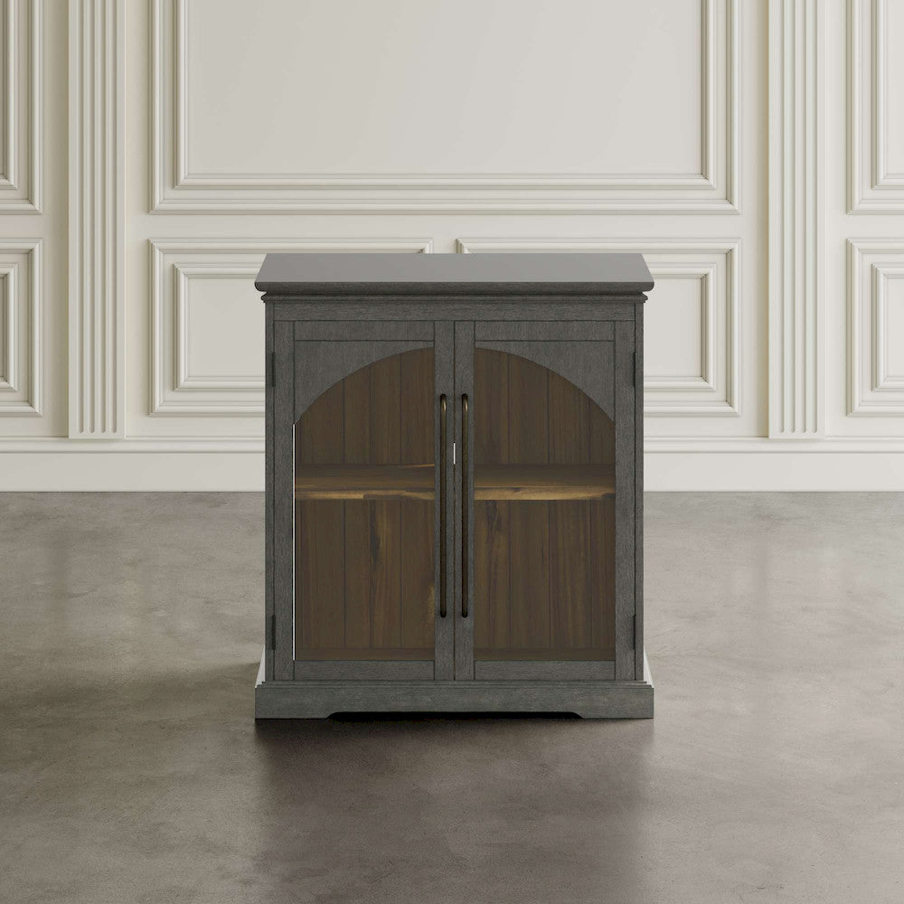 Jofran - Archdale 33in Gothic Arch Transitional Accent Storage Cabinet with Glass Doors in Grey - 2294-33 view 5