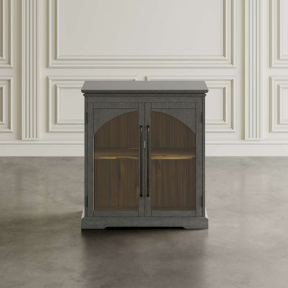 Jofran - Archdale 33in Gothic Arch Transitional Accent Storage Cabinet with Glass Doors in Grey - 2294-33 view 5