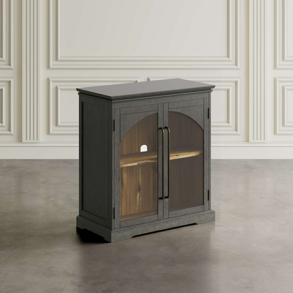 Jofran - Archdale 33in Gothic Arch Transitional Accent Storage Cabinet with Glass Doors in Grey - 2294-33 view 6