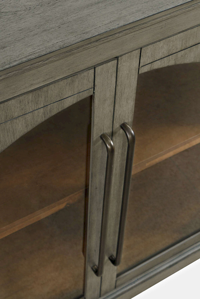 Jofran - Archdale 33in Gothic Arch Transitional Accent Storage Cabinet with Glass Doors in Grey - 2294-33 view 8