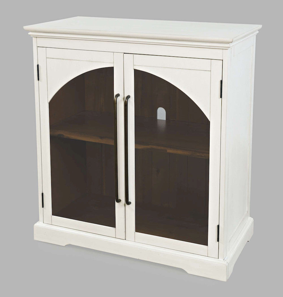 Jofran - Archdale 33in Gothic Arch Transitional Accent Storage Cabinet with Glass Doors in White - 2293-33 view 2