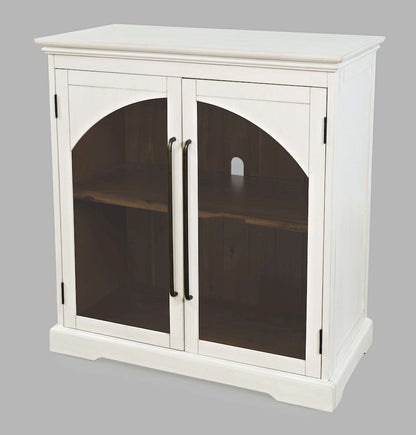 Jofran - Archdale 33in Gothic Arch Transitional Accent Storage Cabinet with Glass Doors in White - 2293-33 view 2