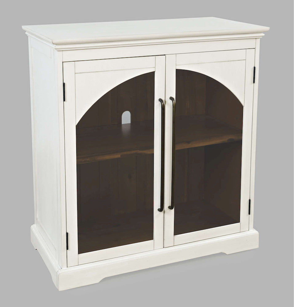 Jofran - Archdale 33in Gothic Arch Transitional Accent Storage Cabinet with Glass Doors in White - 2293-33 view 3