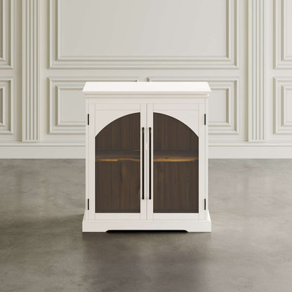 Jofran - Archdale 33in Gothic Arch Transitional Accent Storage Cabinet with Glass Doors in White - 2293-33 view 5