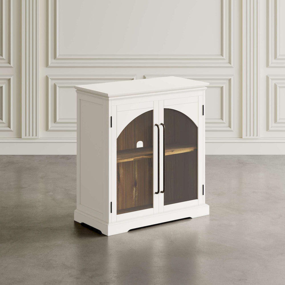 Jofran - Archdale 33in Gothic Arch Transitional Accent Storage Cabinet with Glass Doors in White - 2293-33 view 6