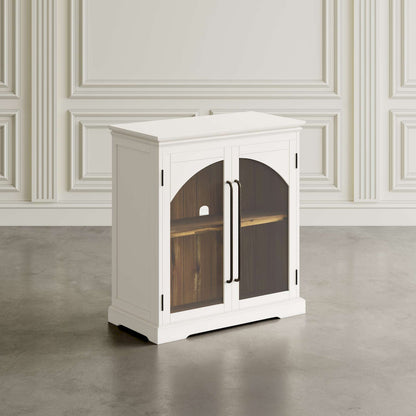Jofran - Archdale 33in Gothic Arch Transitional Accent Storage Cabinet with Glass Doors in White - 2293-33 view 6