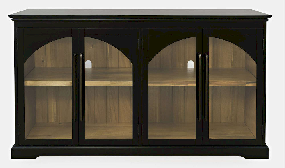 Jofran - Archdale 65in Gothic Arch Transitional Sideboard Storage Cabinet with Glass Doors in Black - 2295-65 view 1