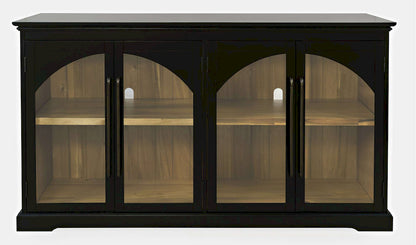 Jofran - Archdale 65in Gothic Arch Transitional Sideboard Storage Cabinet with Glass Doors in Black - 2295-65 view 1