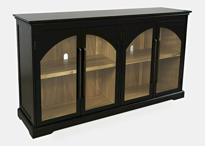Jofran - Archdale 65in Gothic Arch Transitional Sideboard Storage Cabinet with Glass Doors in Black - 2295-65 view 3