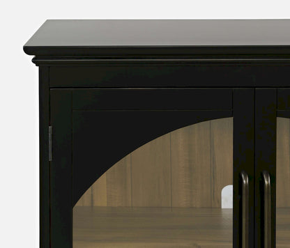 Jofran - Archdale 65in Gothic Arch Transitional Sideboard Storage Cabinet with Glass Doors in Black - 2295-65 view 8