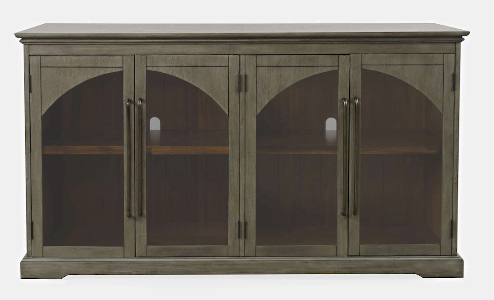 Jofran - Archdale 65in Gothic Arch Transitional Sideboard Storage Cabinet with Glass Doors in Grey - 2294-65 view 1