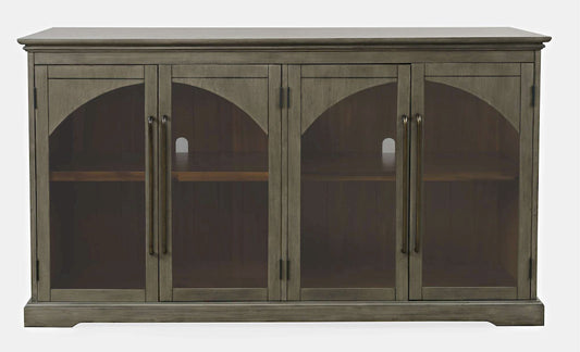 Jofran - Archdale 65in Gothic Arch Transitional Sideboard Storage Cabinet with Glass Doors in Grey - 2294-65 view 1
