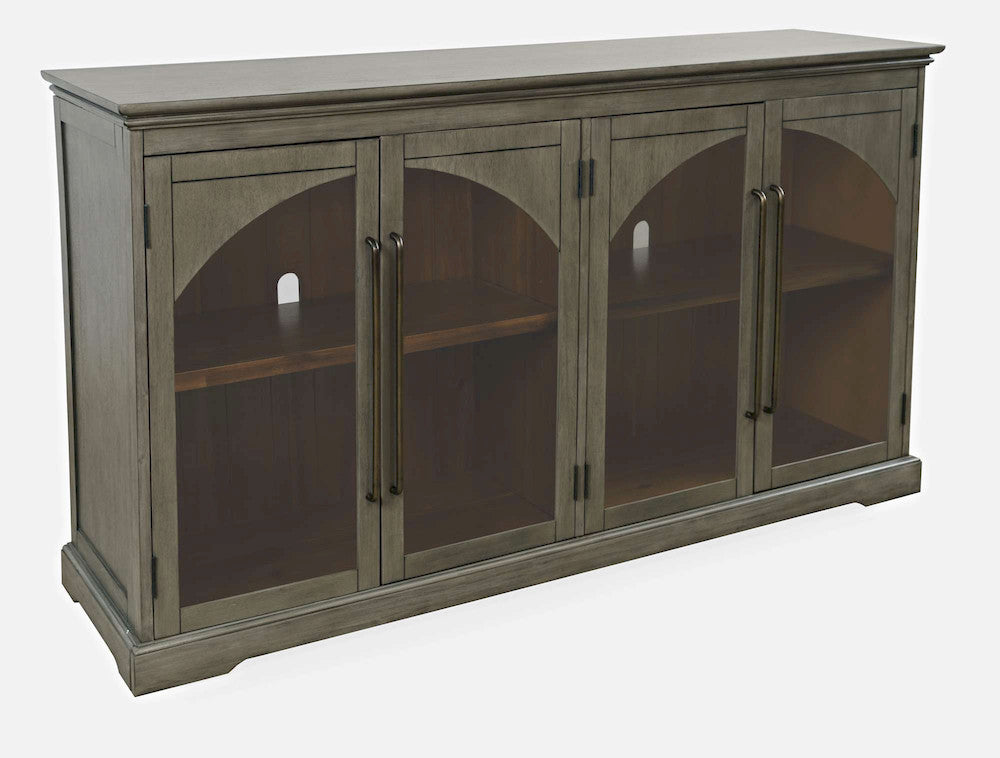 Jofran - Archdale 65in Gothic Arch Transitional Sideboard Storage Cabinet with Glass Doors in Grey - 2294-65 view 3