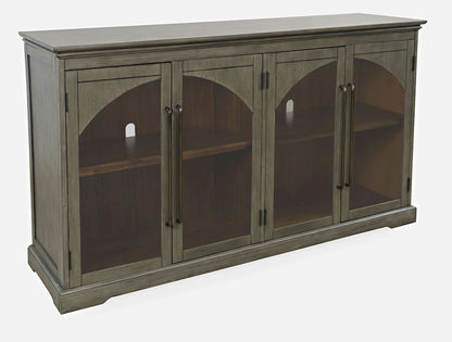 Jofran - Archdale 65in Gothic Arch Transitional Sideboard Storage Cabinet with Glass Doors in Grey - 2294-65 view 3
