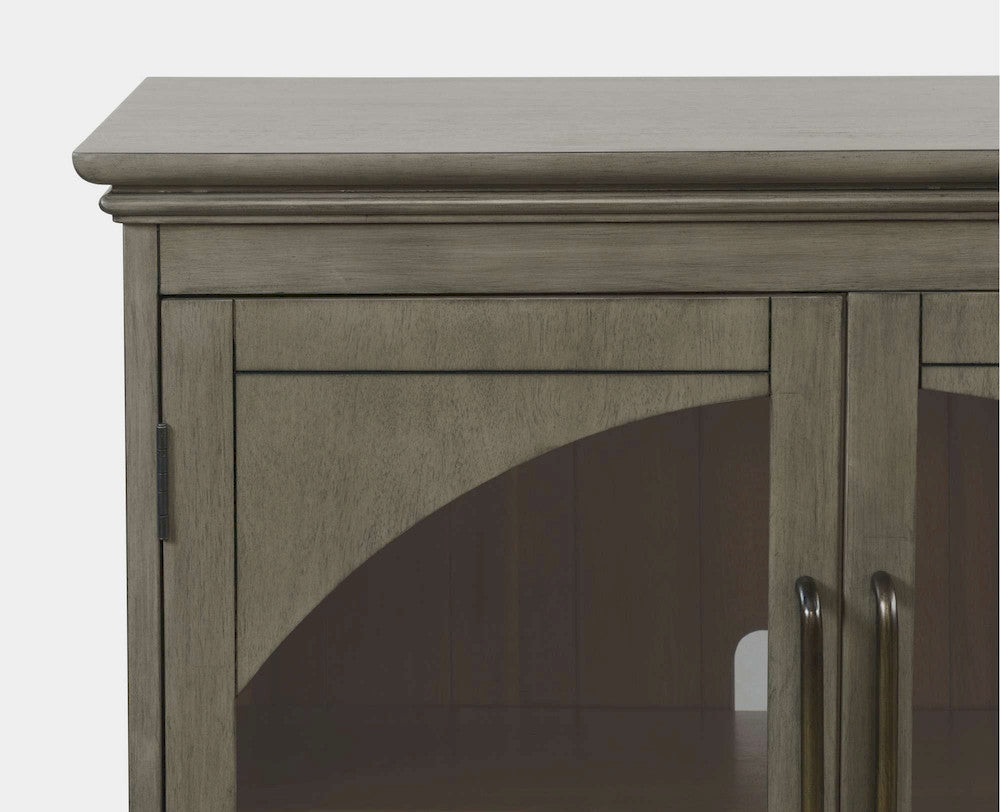 Jofran - Archdale 65in Gothic Arch Transitional Sideboard Storage Cabinet with Glass Doors in Grey - 2294-65 view 7