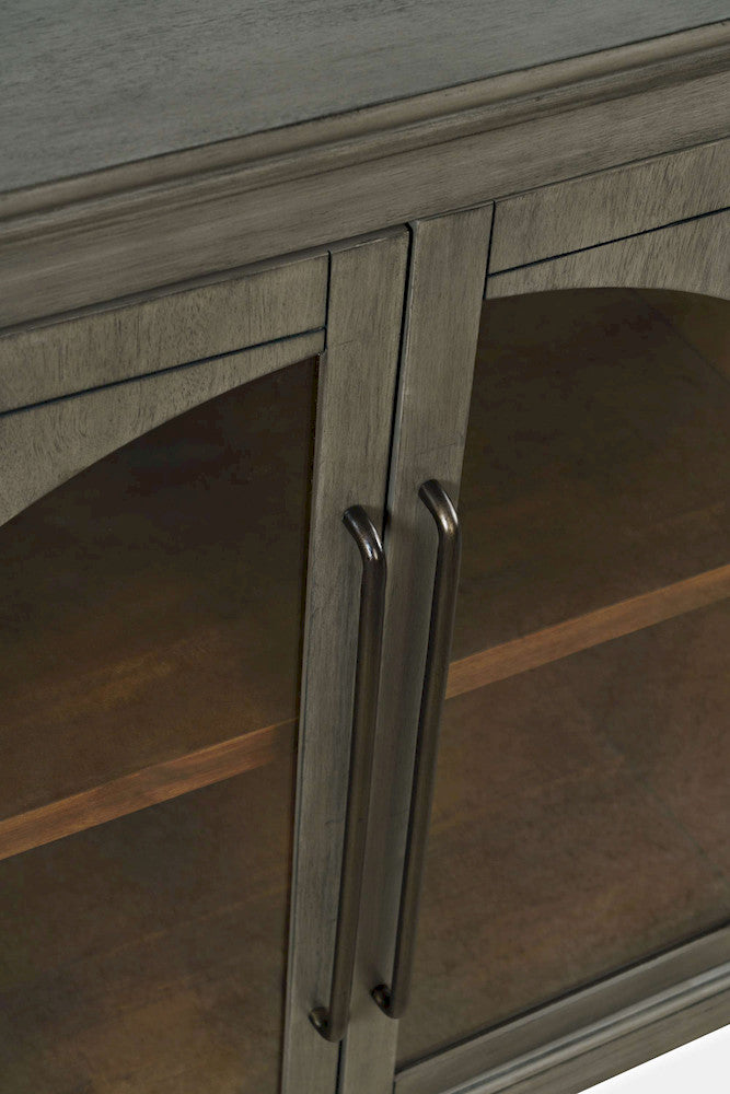 Jofran - Archdale 65in Gothic Arch Transitional Sideboard Storage Cabinet with Glass Doors in Grey - 2294-65 view 8