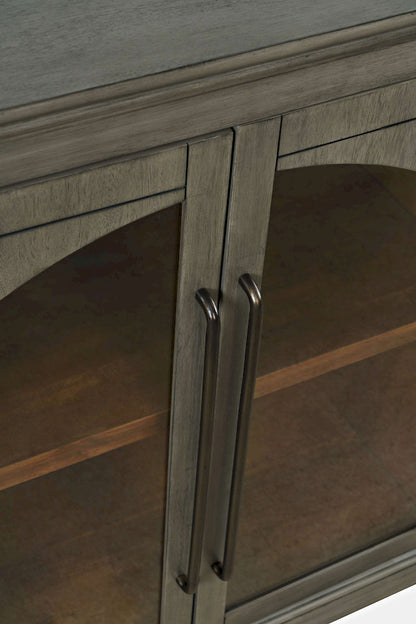 Jofran - Archdale 65in Gothic Arch Transitional Sideboard Storage Cabinet with Glass Doors in Grey - 2294-65 view 8