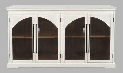 Jofran - Archdale 65in Gothic Arch Transitional Sideboard Storage Cabinet with Glass Doors in White - 2293-65 view 1