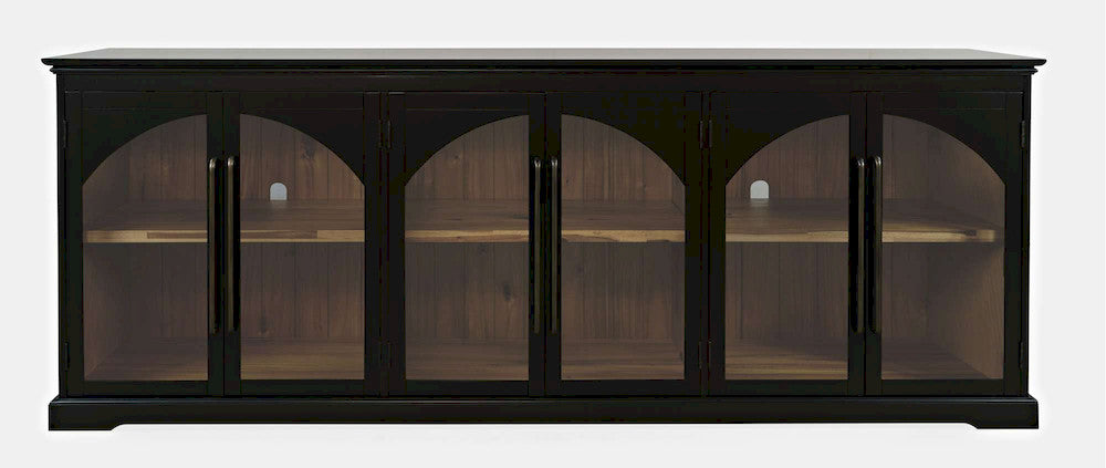 Jofran - Archdale 96in Gothic Arch Transitional Sideboard Storage Cabinet with Glass Doors in Black - 2295-96 view 1