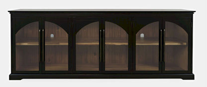 Jofran - Archdale 96in Gothic Arch Transitional Sideboard Storage Cabinet with Glass Doors in Black - 2295-96 view 1