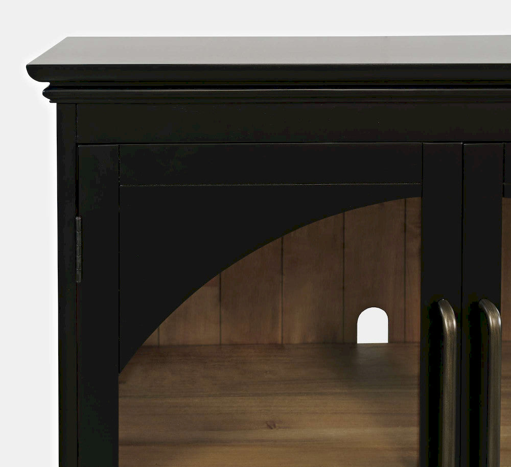 Jofran - Archdale 96in Gothic Arch Transitional Sideboard Storage Cabinet with Glass Doors in Black - 2295-96 view 7