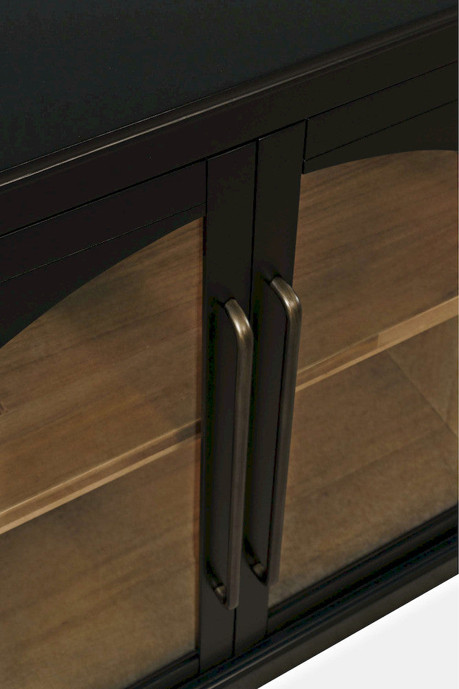 Jofran - Archdale 96in Gothic Arch Transitional Sideboard Storage Cabinet with Glass Doors in Black - 2295-96 view 8