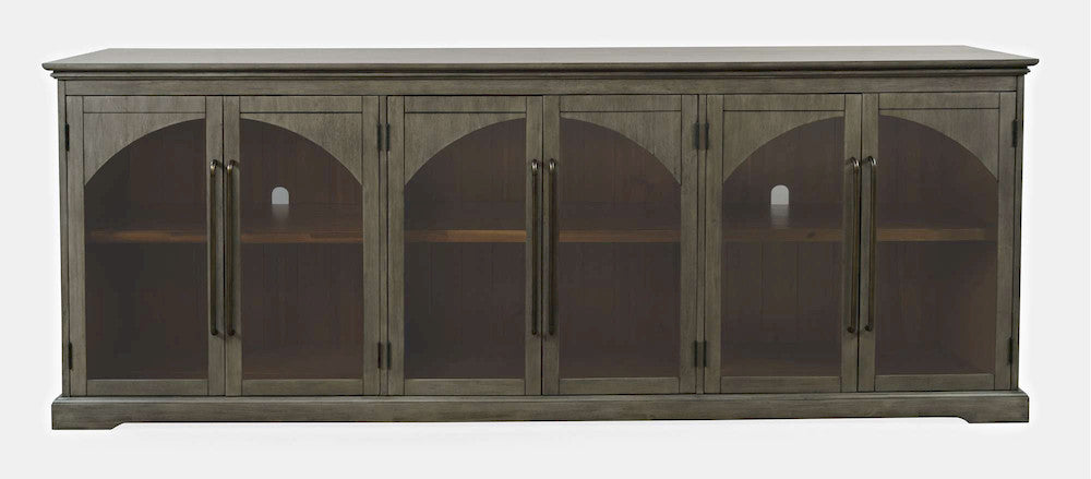 Jofran - Archdale 96in Gothic Arch Transitional Sideboard Storage Cabinet with Glass Doors in Grey - 2294-96 view 1