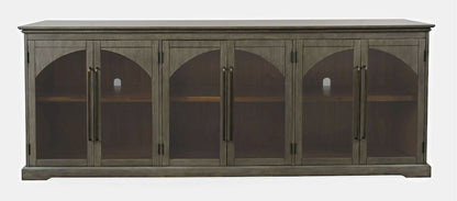 Jofran - Archdale 96in Gothic Arch Transitional Sideboard Storage Cabinet with Glass Doors in Grey - 2294-96 view 1