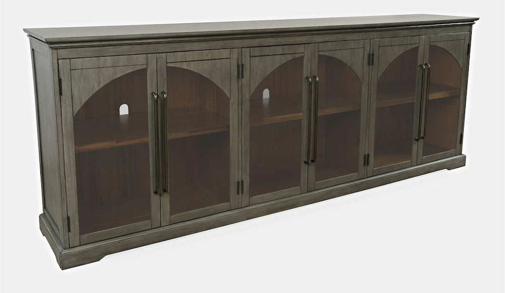 Jofran - Archdale 96in Gothic Arch Transitional Sideboard Storage Cabinet with Glass Doors in Grey - 2294-96 view 3
