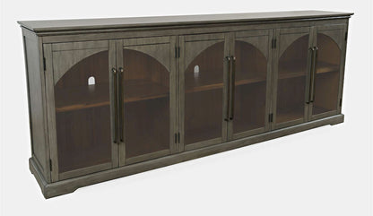 Jofran - Archdale 96in Gothic Arch Transitional Sideboard Storage Cabinet with Glass Doors in Grey - 2294-96 view 3