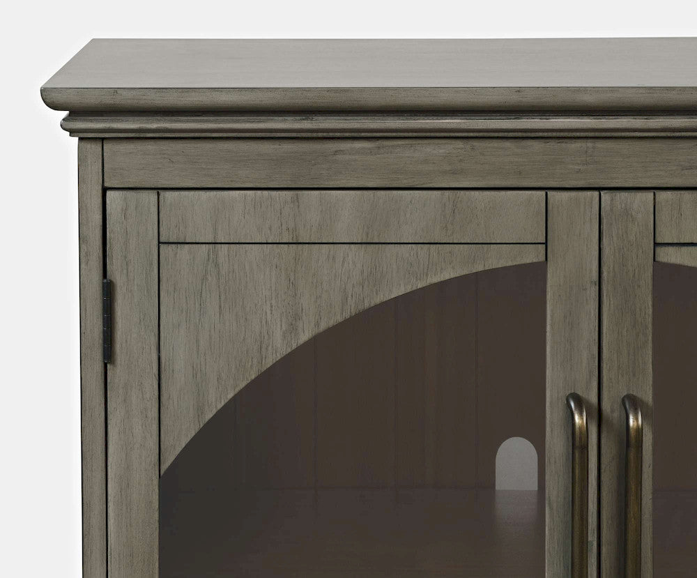 Jofran - Archdale 96in Gothic Arch Transitional Sideboard Storage Cabinet with Glass Doors in Grey - 2294-96 view 7