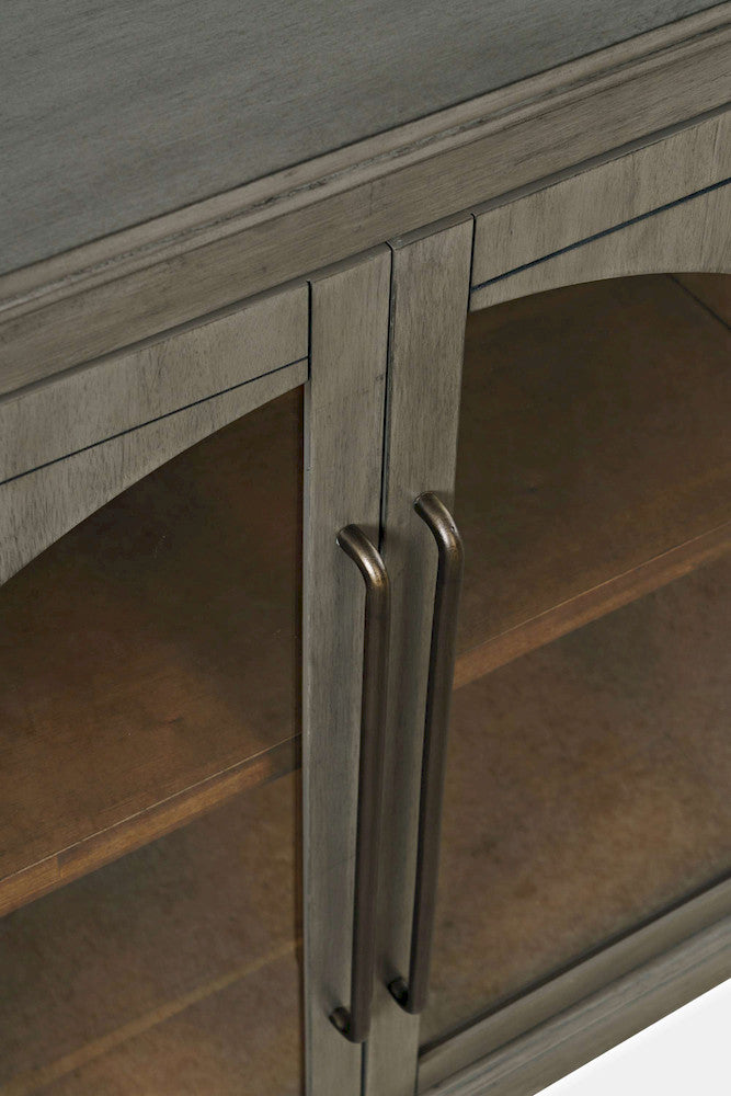 Jofran - Archdale 96in Gothic Arch Transitional Sideboard Storage Cabinet with Glass Doors in Grey - 2294-96 view 8