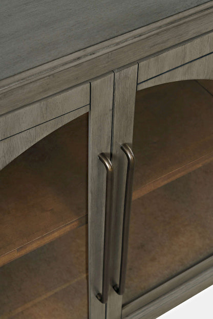 Jofran - Archdale 96in Gothic Arch Transitional Sideboard Storage Cabinet with Glass Doors in Grey - 2294-96 view 8