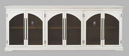 Jofran - Archdale 96in Gothic Arch Transitional Sideboard Storage Cabinet with Glass Doors in White - 2293-96 view 1