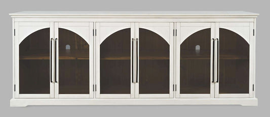 Jofran - Archdale 96in Gothic Arch Transitional Sideboard Storage Cabinet with Glass Doors in White - 2293-96 view 1