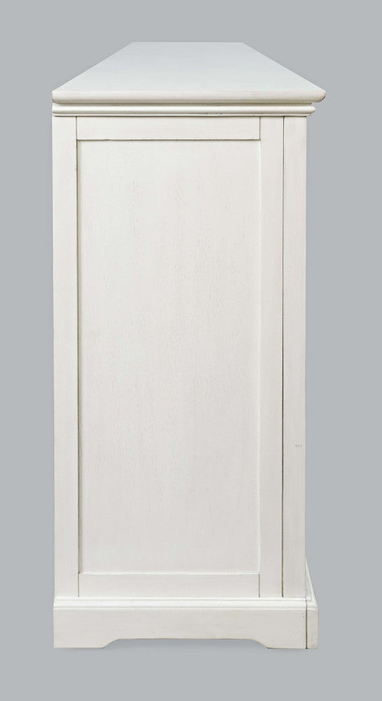 Jofran - Archdale 96in Gothic Arch Transitional Sideboard Storage Cabinet with Glass Doors in White - 2293-96 view 4