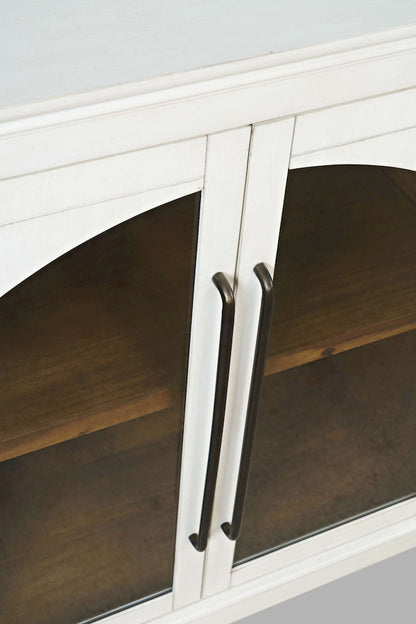 Jofran - Archdale 96in Gothic Arch Transitional Sideboard Storage Cabinet with Glass Doors in White - 2293-96 view 8