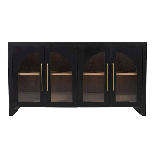 Jofran - Archimedes 60in Curved Arch Four Door Sideboard Storage Cabinet in Black - 2433-60 view 1