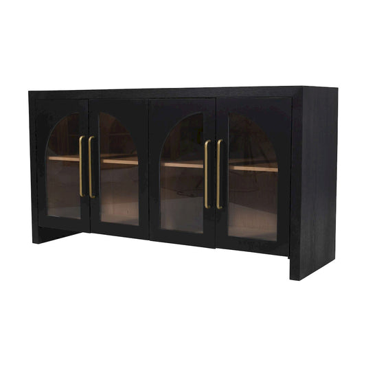 Jofran - Archimedes 60in Curved Arch Four Door Sideboard Storage Cabinet in Black - 2433-60 view 2
