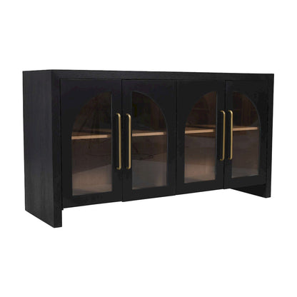 Jofran - Archimedes 60in Curved Arch Four Door Sideboard Storage Cabinet in Black - 2433-60 view 3
