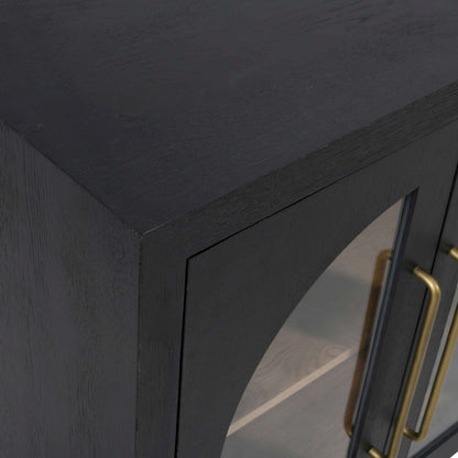 Jofran - Archimedes 60in Curved Arch Four Door Sideboard Storage Cabinet in Black - 2433-60 view 6