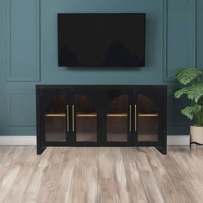Jofran - Archimedes 60in Curved Arch Four Door Sideboard Storage Cabinet in Black - 2433-60 view 10