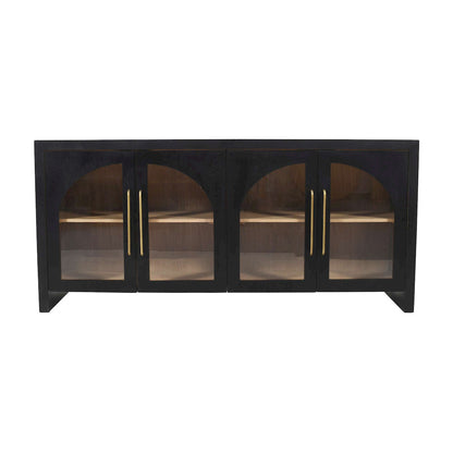 Jofran - Archimedes 70in Curved Arch Four Door Sideboard Storage Cabinet in Black - 2433-70 view 1