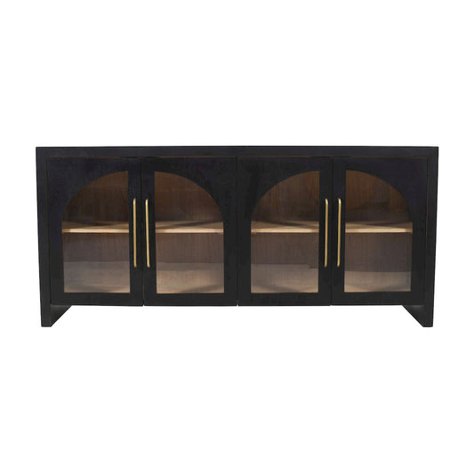 Jofran - Archimedes 70in Curved Arch Four Door Sideboard Storage Cabinet in Black - 2433-70 view 1