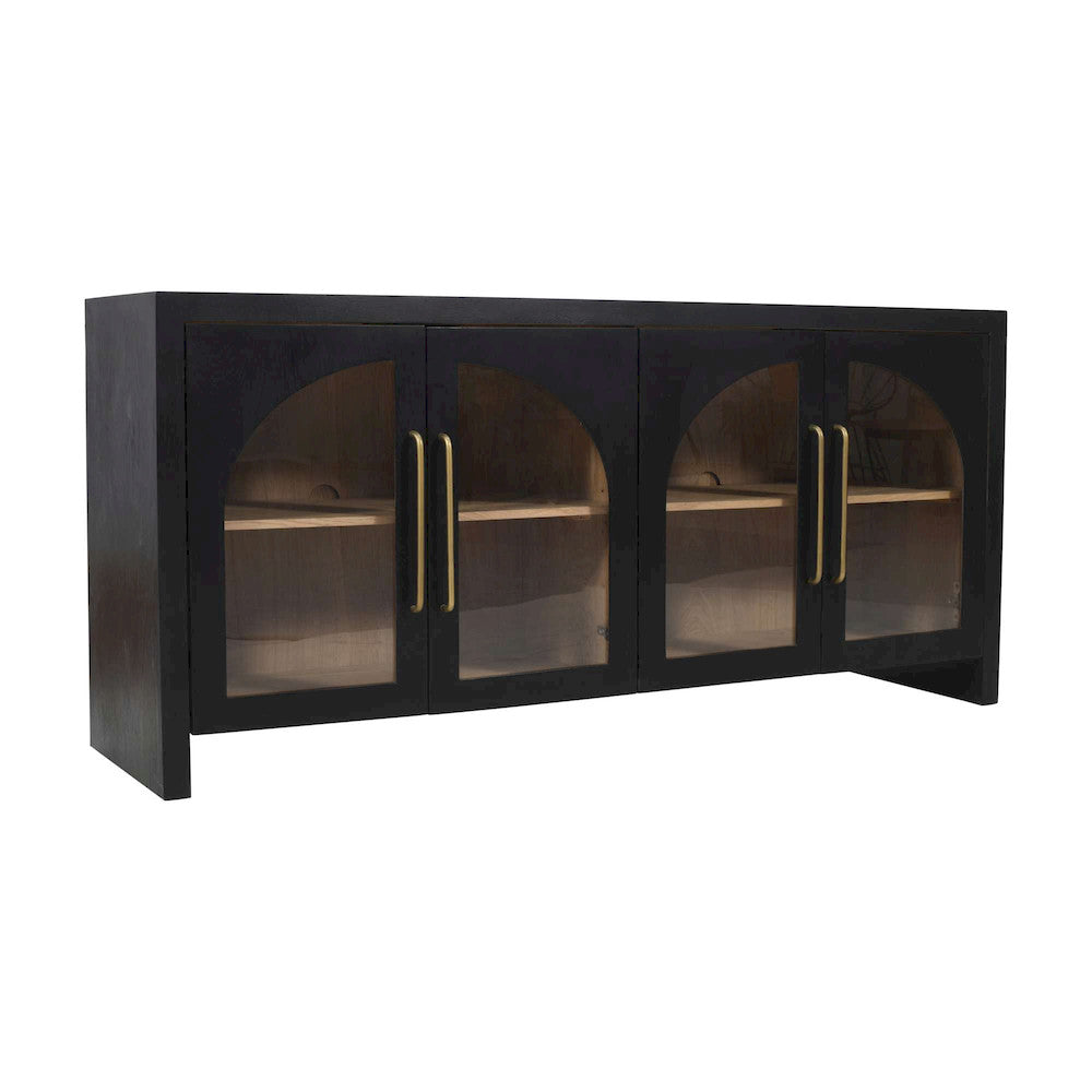 Jofran - Archimedes 70in Curved Arch Four Door Sideboard Storage Cabinet in Black - 2433-70 view 3