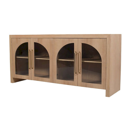 Jofran - Archimedes 70in Curved Arch Four Door Sideboard Storage Cabinet in Oak - 2431-70 view 2