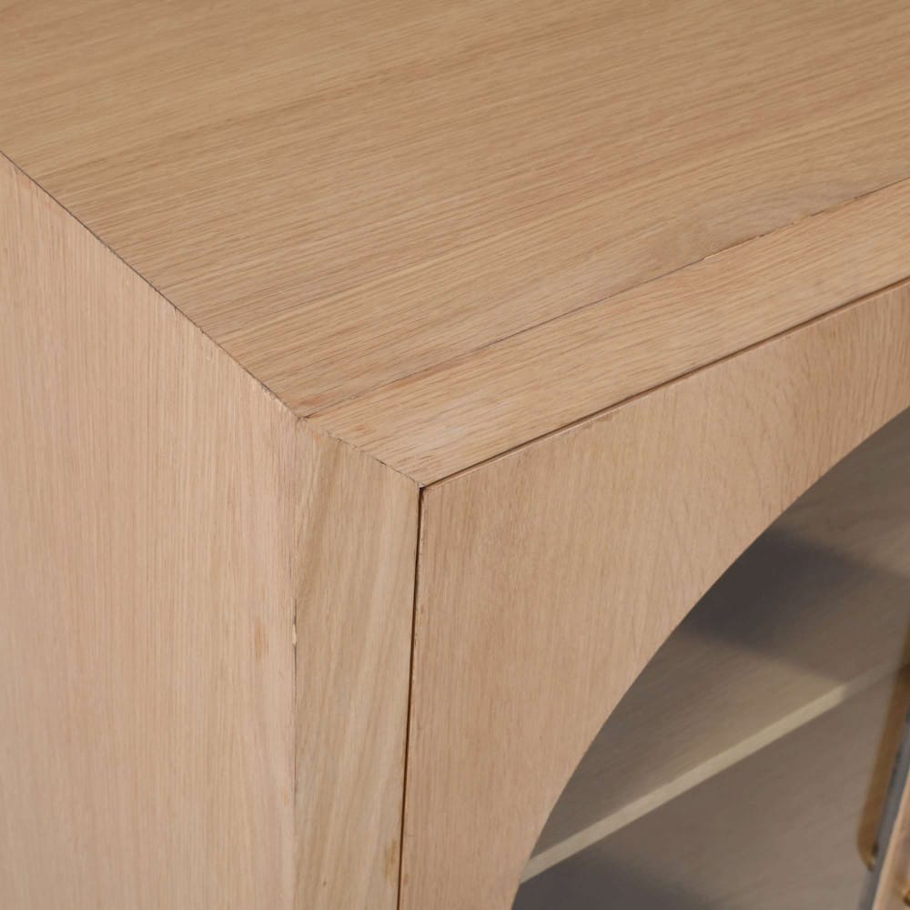 Jofran - Archimedes 70in Curved Arch Four Door Sideboard Storage Cabinet in Oak - 2431-70 view 6