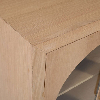 Jofran - Archimedes 70in Curved Arch Four Door Sideboard Storage Cabinet in Oak - 2431-70 view 6