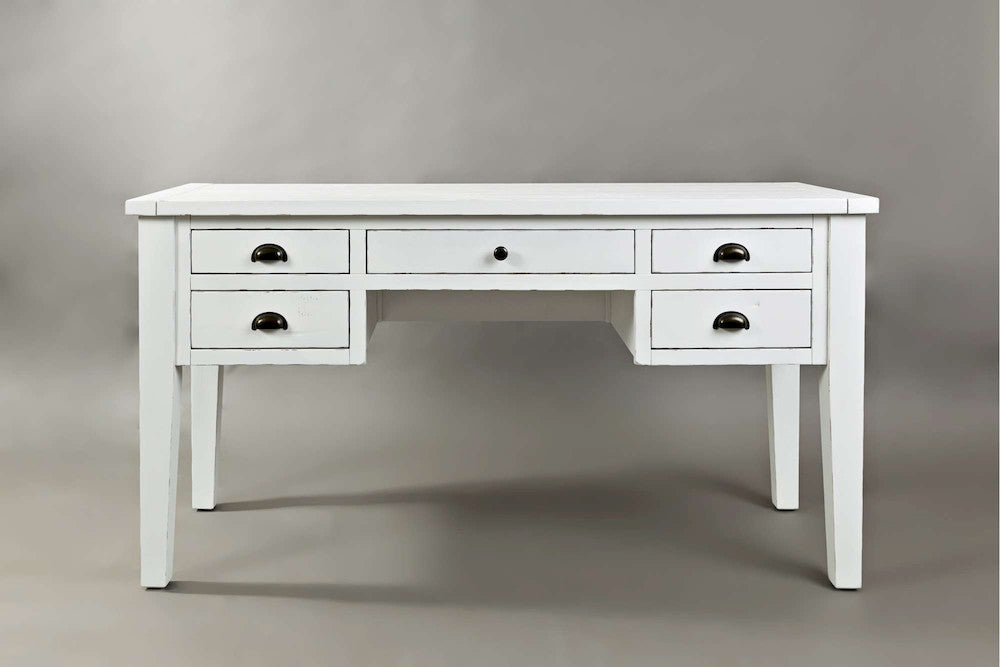Jofran - Artisans Craft 5 in Drawer Desk in Weathered white - 1744-58 view 1